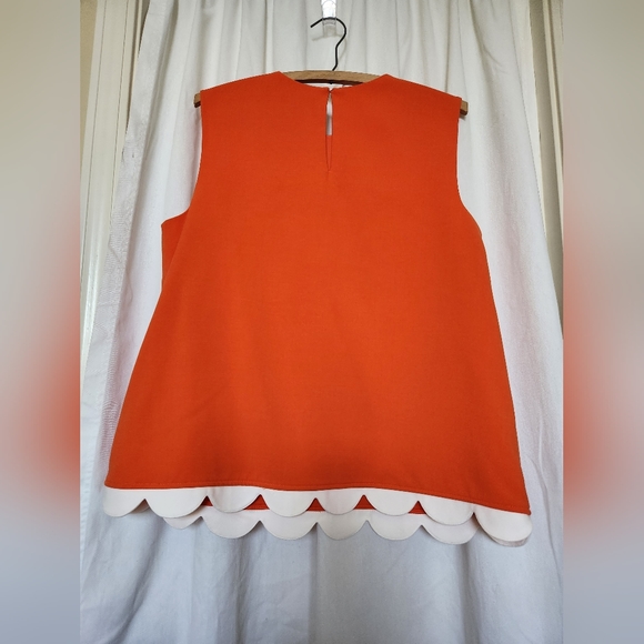 VICTORIA BECKHAM Orange Sleeveless Tunic with White trim – Women’s US L - Picture 2 of 5